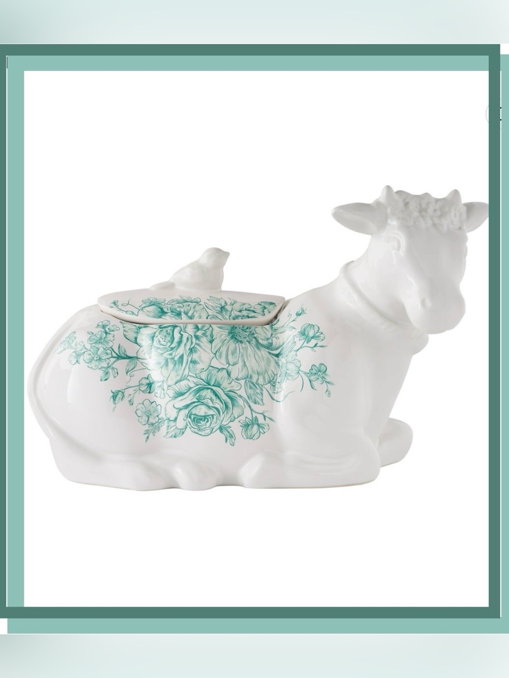 👇$ Drop👇 Pioneer Woman 2025 Agatha Stoneware Cow Cookie Storage Jar